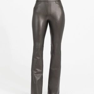 Leather like pull on flare pants by Spanx